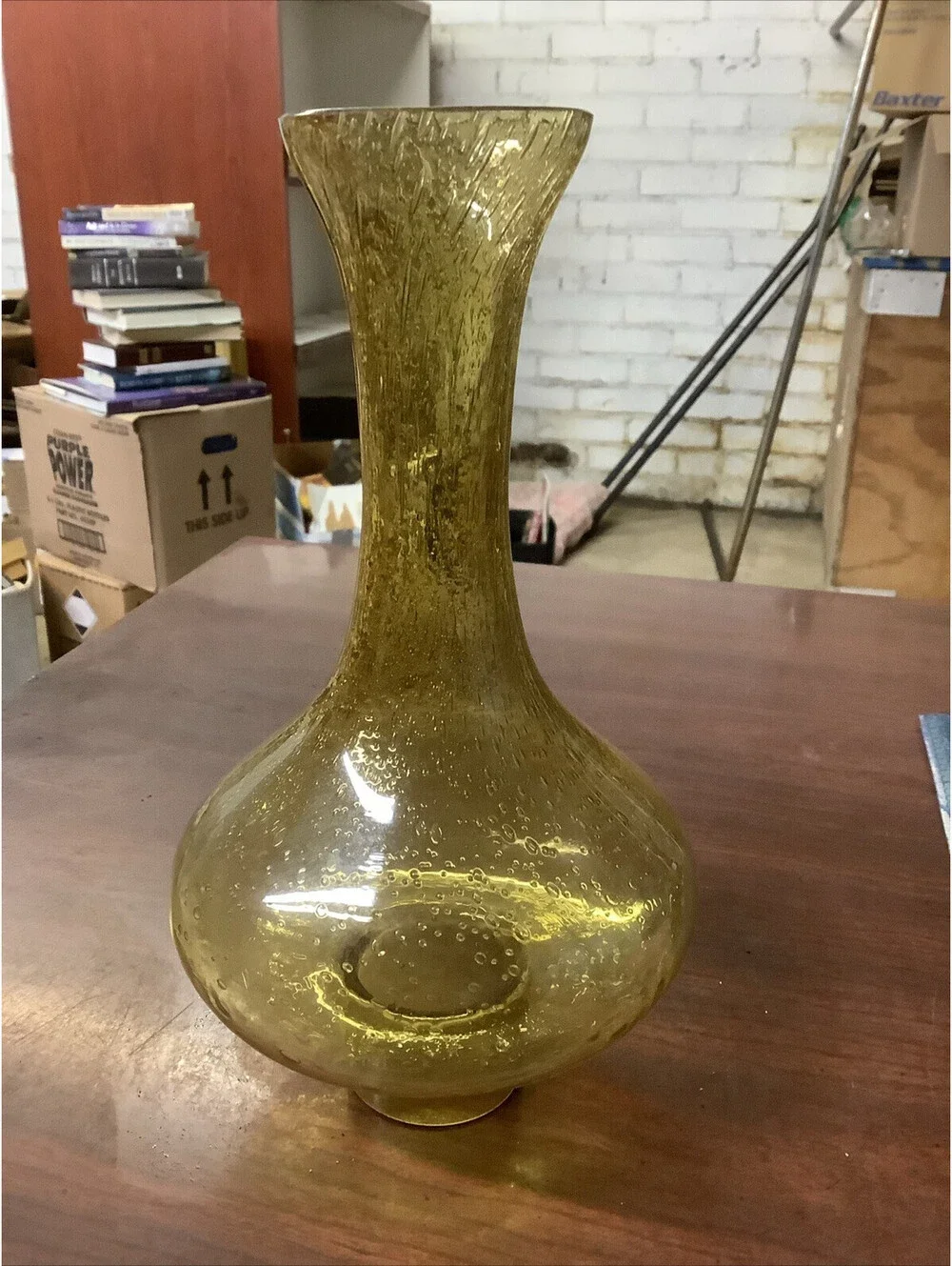 Vintage Oil Lamp Shade Hurricane Chimney Globe Honey Amber Bubble Stretch Glass